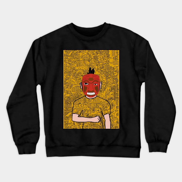 Monique NFT - MaleMask with AztecEye Color and DarkSkin on TeePublic Crewneck Sweatshirt by Hashed Art